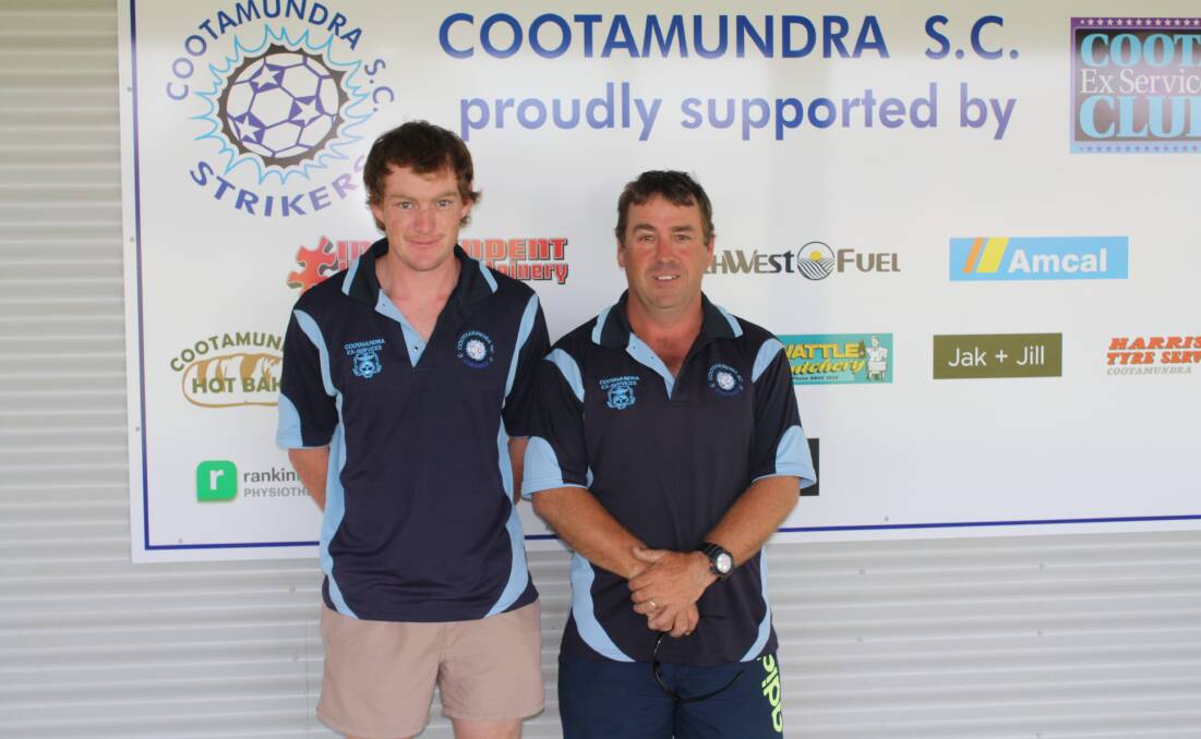 Cootamundra Strikers vice-president Matthew Hoy and president Andrew Parkinson. Photo: Contributed
