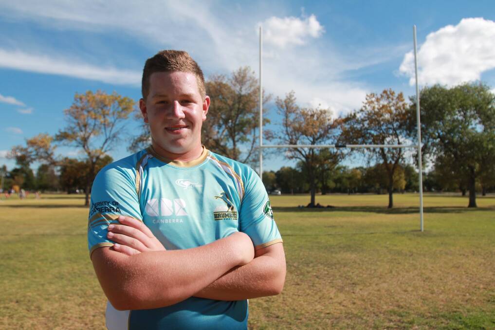 FORWARD: Cootamundra's Lachie Sedgwick has been selected for the ACT Junior Rugby under 14s team. Photo: Declan Rurenga