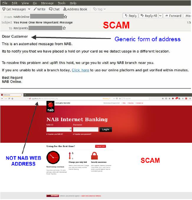 SCAM: A screenshot of the scam email doing the rounds. Image: NSW POLICE