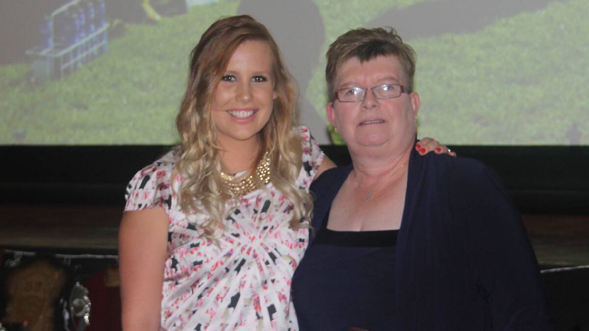  SPECIAL AWARD: pictured is Danni Visser who was the winner of a special award donated by Ruth Hulm at the Bulldogs presentation. The award was presented by Ruth’s daughter Ros.