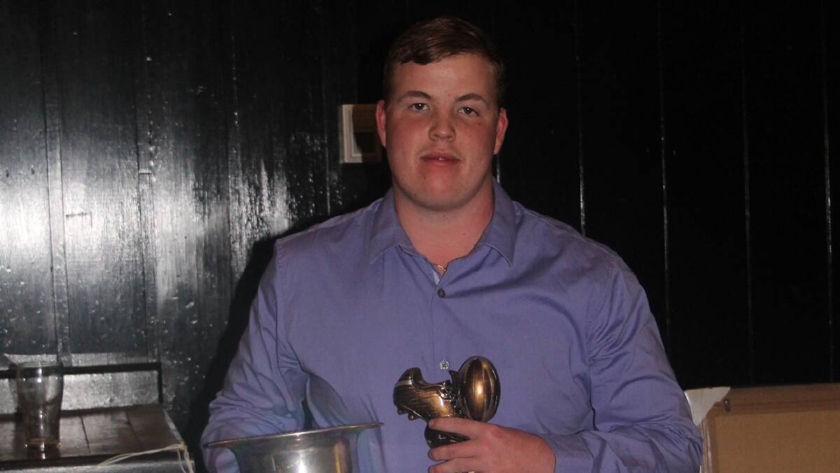 RISING STAR: pictured is Zac Mugridge who took home the Encouragement Award  for the Under 18s team at the Bulldogs  presentation.